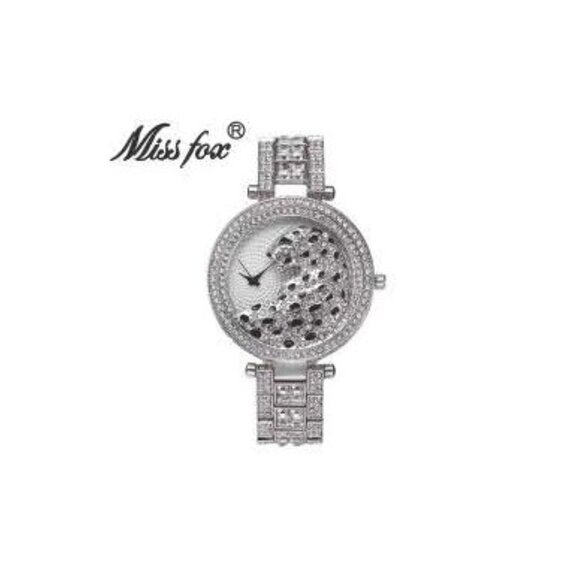 18K White GOld CZ Diamond Leopard BLING Watch!
